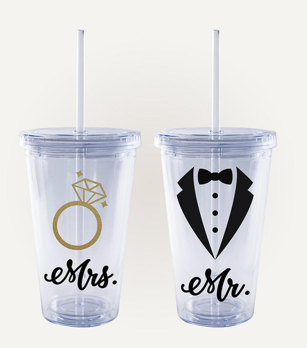 Paquete 100 Termos + 2 Vaso de Acrílico - Top Knot Party